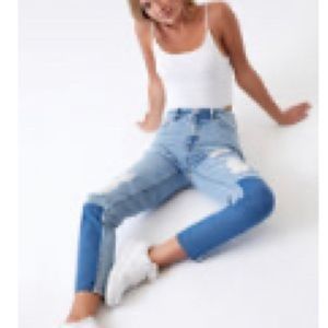 PacSun Light and Medium Ripped Mom Jeans NWOT